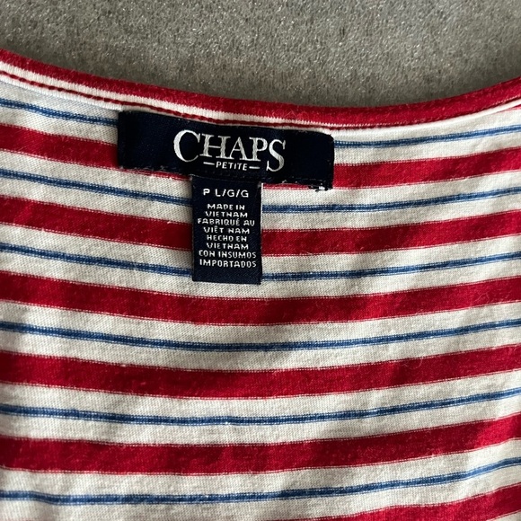 [LP] Chaps Red and White Cap Sleeve Maxi Dress - Picture 6 of 8